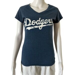 Campus Lifestyle MLB Los Angeles Dodgers Blue V-Neck Short Sleeve T-Shirt Small